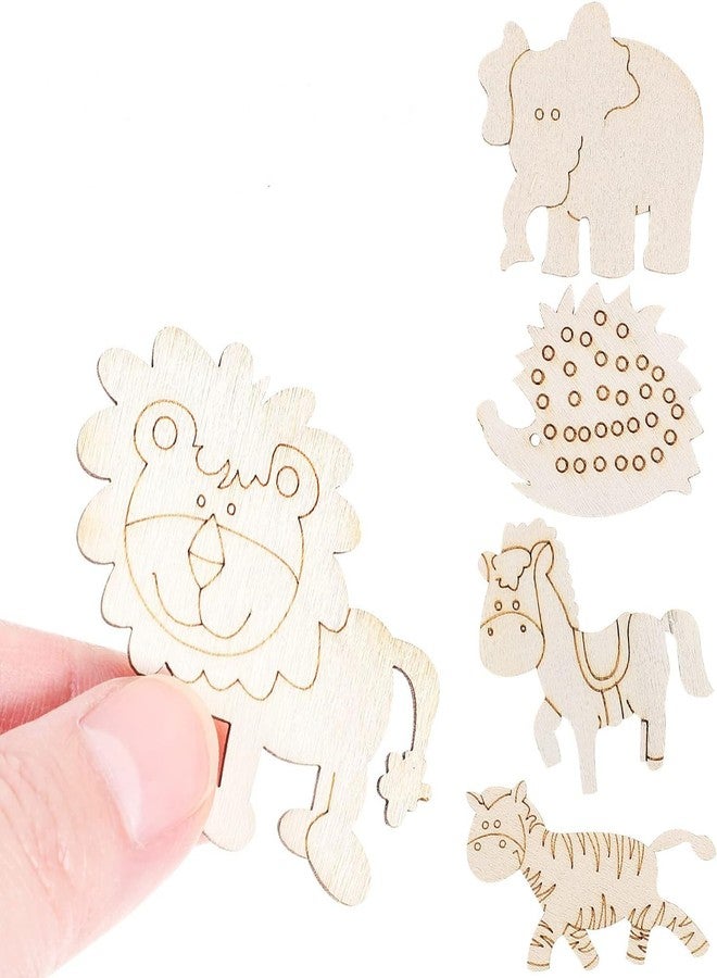 Cliths 100Pcs Woodland Animal Wooden Shapes Chips Natural Wood Slices for Table Scatter Confetti Craft Embellishments DIY Scrapbooking Card Making Wedding Decoration - Image 5